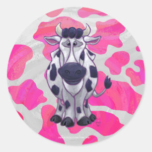 Adesivo Vaca Rosa e Branca
