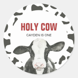 Adesivo Vaca Sagrada É Um Aniversário de Impressão de Vaca