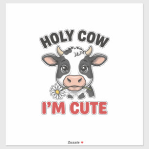 Adesivo Vaca Sagrada Eu Sou Fofa Vaca Engraçada Desenho Vi