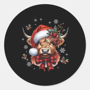 Adesivo Vaca Sedutora De Natal Vaca Fofo Moo Natal Férias