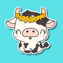 Vaca sorridente com Prova de Água da Coroa Flor