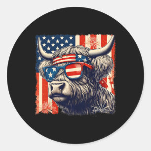 Adesivo Vaca Sungles American Flag 4 De Julho Farmer