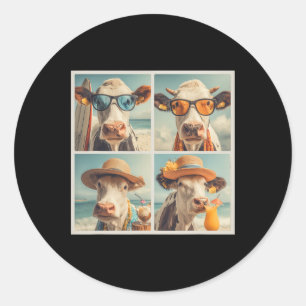 Adesivo Vacas Legais Com Óculos de Sol Praia Vaca Animais