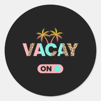 Adesivo Vacay Mode On Kids Vacation Palm Tree Leopard