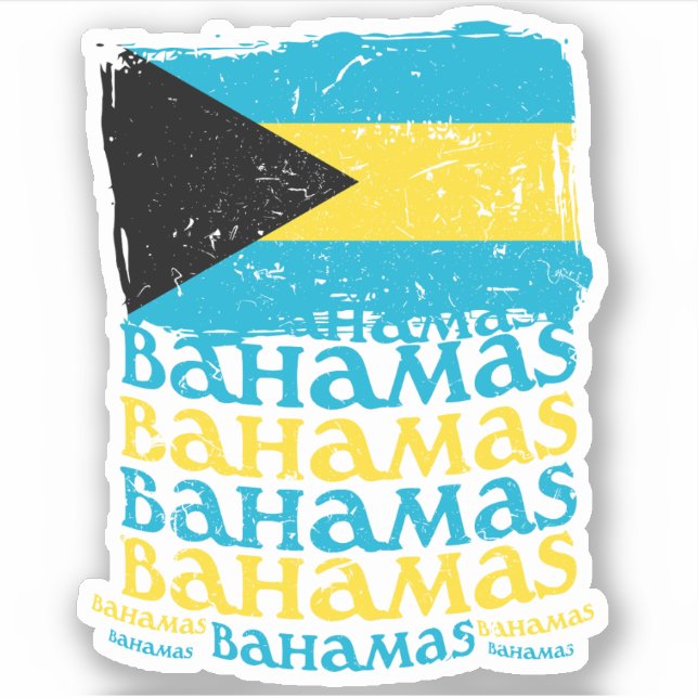 Adesivo Vacinação Bahamas Flag Sticker Cruise Bahamian (Frente)