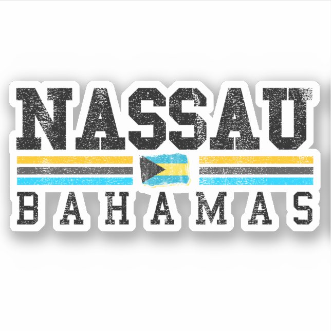 Adesivo Vacinação Nassau Bahamas Flag Sticker Cruise (Frente)