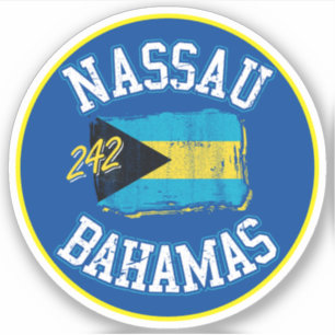 Adesivo Vacinação Nassau Bahamas Flag Sticker Cruise