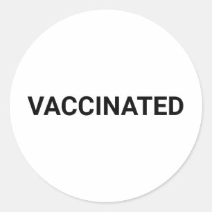 Adesivo Vacinado, branco preto personalizável