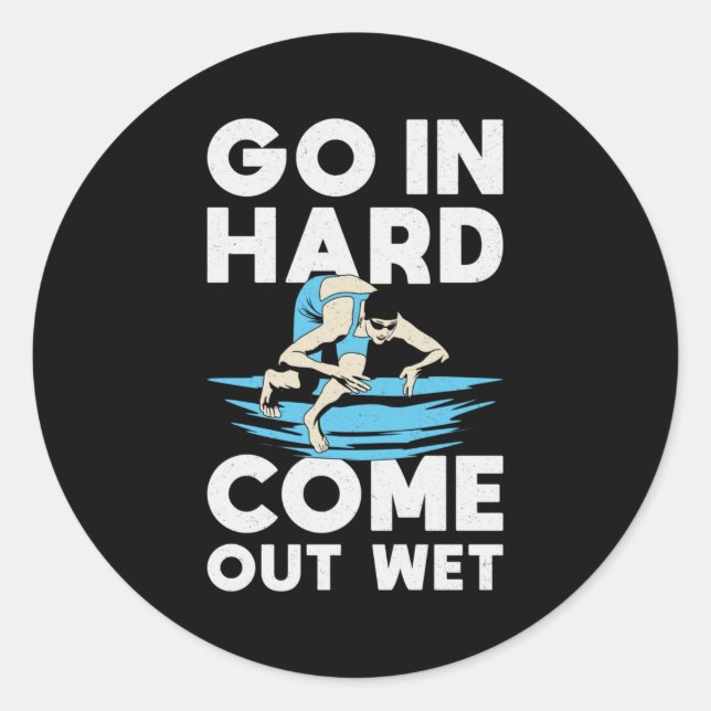 Adesivo Vai Ao Duro Sair Da Natação Nadadora Molhada (Frente)