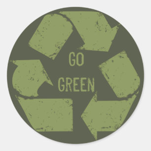 Adesivo Vai o logotipo verde do reciclar