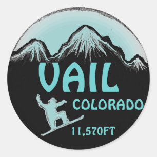 Adesivo Vail Colorado cinza azul de galhardetes