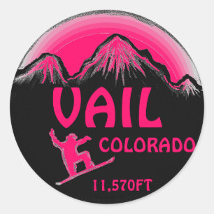 Adesivo Vail Colorado, marcadores de arte rosa-rosa-rosa-b