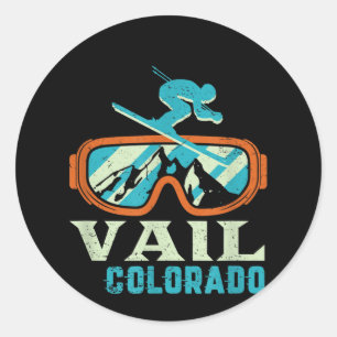 Adesivo Vail Colorado Mountain Vintage Retro Skiing E Sn