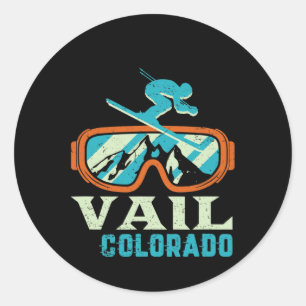 Adesivo Vail Colorado Mountain Vintage Retro Skiing E Sn