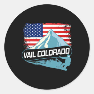Adesivo Vail Colorado Snowboard American Flag I Nórdico