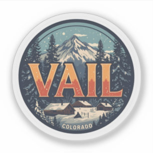 Adesivo Vail colorado vintage esqui neve inverno ao ar liv