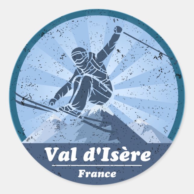 Adesivo Val d'Isère Station de Ski - Skieur (Frente)