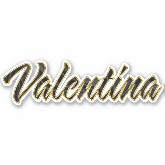 Adesivo Valentina black gold Lettering Aufkleber Sticker (Frente)