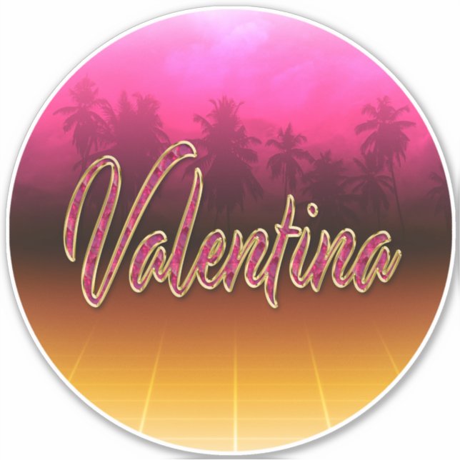 Adesivo Valentina Vorname Name pink Aufkleber Sticker (Frente)