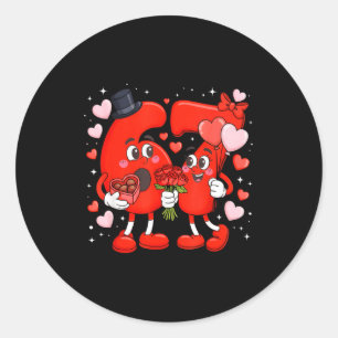 Adesivo Valentine 67 Meme Engraçado Seis Sete Corações de
