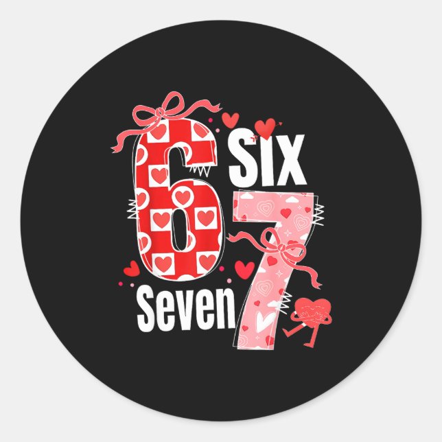 Adesivo Valentine 67 Six Seven Heart Coquette Bow Valentin (Frente)