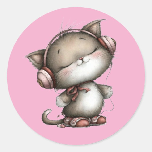 Adesivo Valentine Cute Cat 3 Inch Sticker – Love Design (Frente)