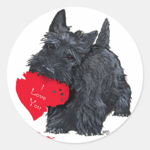 Adesivo Valentine de Terrier Escocês