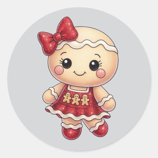 Adesivo Valentine Gingerbread Girl Sticker – Sweet Love  (Frente)