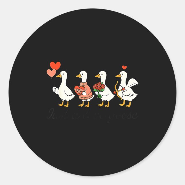 Adesivo Valentine Just A Love Goose Funny Goose Hearts For (Frente)