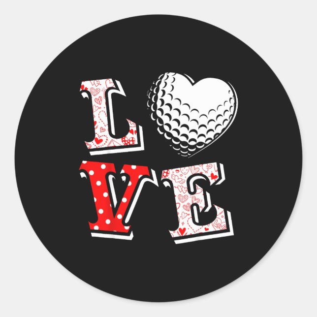 Adesivo Valentine Love Golf Heart Valentine Day Women Men  (Frente)