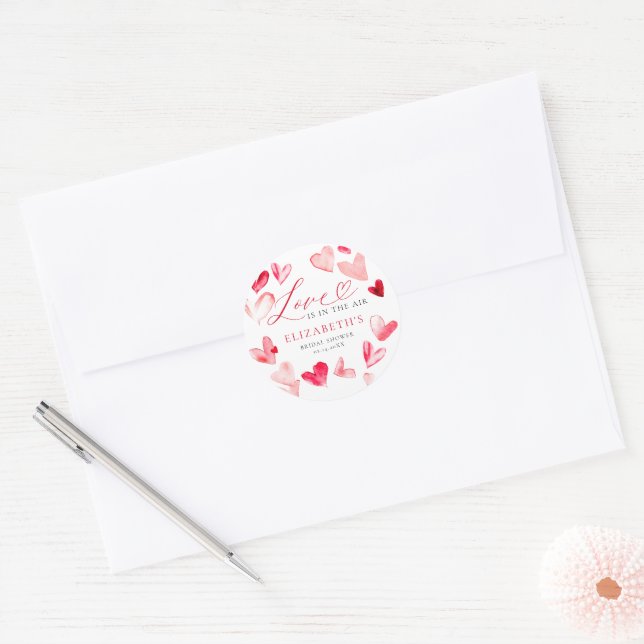 Adesivo Valentine Modern Whimsical Hearts Bridal Shower (Envelope)
