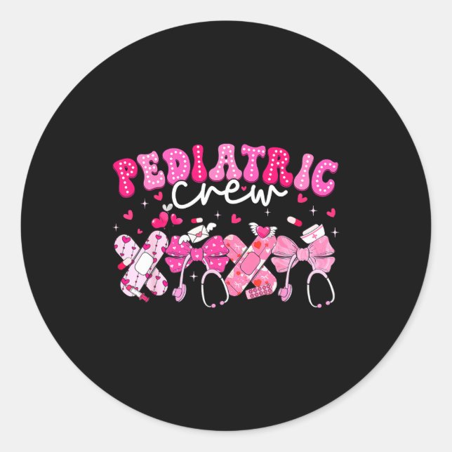 Adesivo Valentine Pediatric Crew Xoxo Nurse Coquette Bow P (Frente)