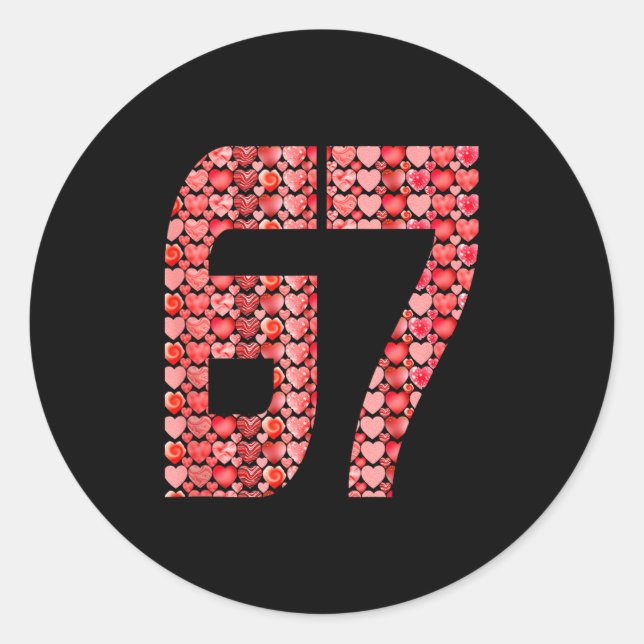 Adesivo Valentine’s Day 67 Meme Filled With Hearts Funny S (Frente)