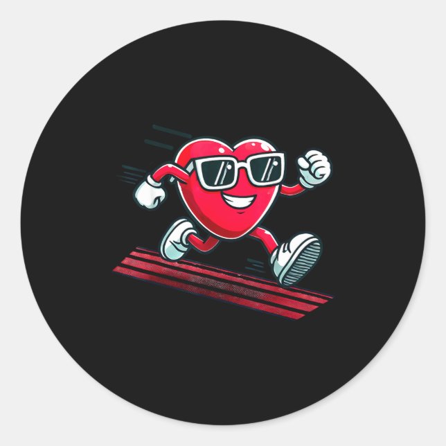 Adesivo Valentine’s Day Love Heart Runner Track Running  (Frente)