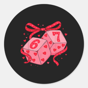Adesivo Valentine Six Seven Dados Fofos Coquete Laço Coraç