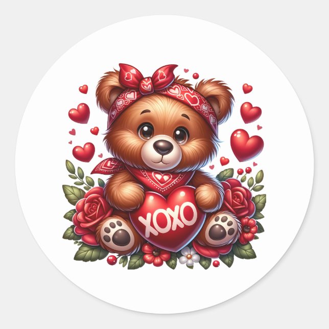 Adesivo Valentine Teddy Stickers (Frente)