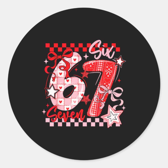 Adesivo Valentine's Day 67 Six Seven Preppy Hearts Coquett (Frente)