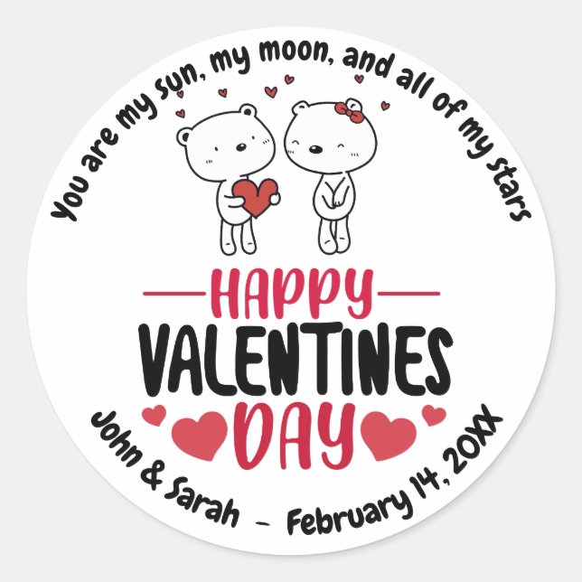 Adesivo Valentine's Day Dog Love Heart (Frente)