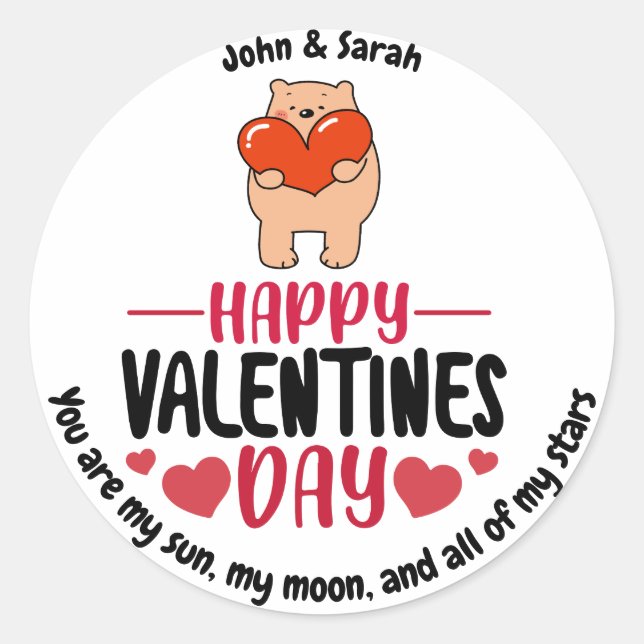 Adesivo Valentine's Day Dog Love Heart (Frente)