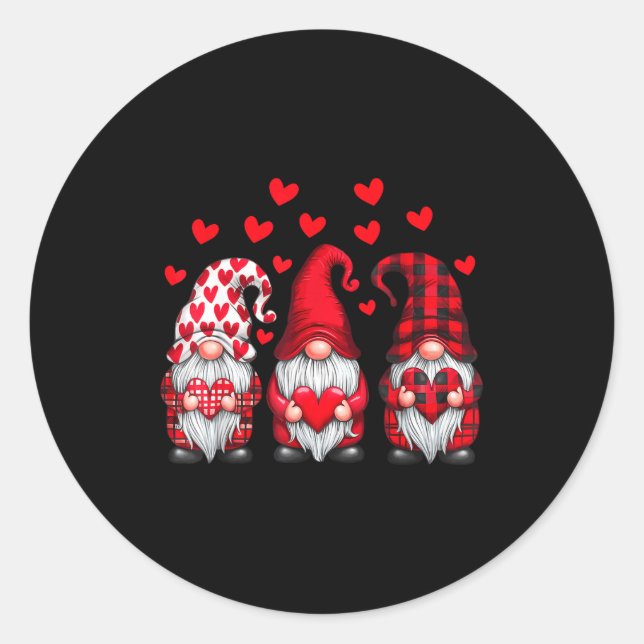 Adesivo Valentines Day Gnomes Cute Red Hearts Love Gnome W (Frente)