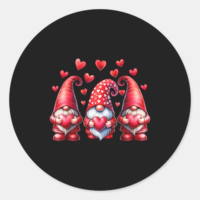 Adesivo Valentines Day Gnomes Cute Red Hearts Love Gnome W (Frente)