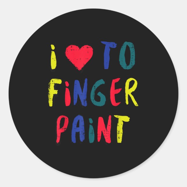 Adesivo Valentines Day I Love To Finger Paint Matching Cou (Frente)