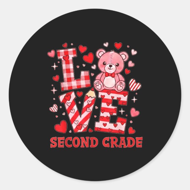 Adesivo Valentine's Day Love Second Grade Teacher  (Frente)
