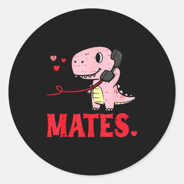 Adesivo Valentines Day Matching Soulmates Mates Dino Coupl (Frente)