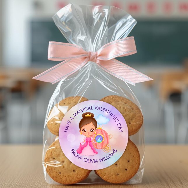 Adesivo Valentine's Day Modern Gift with Cute Princess (Criador carregado)