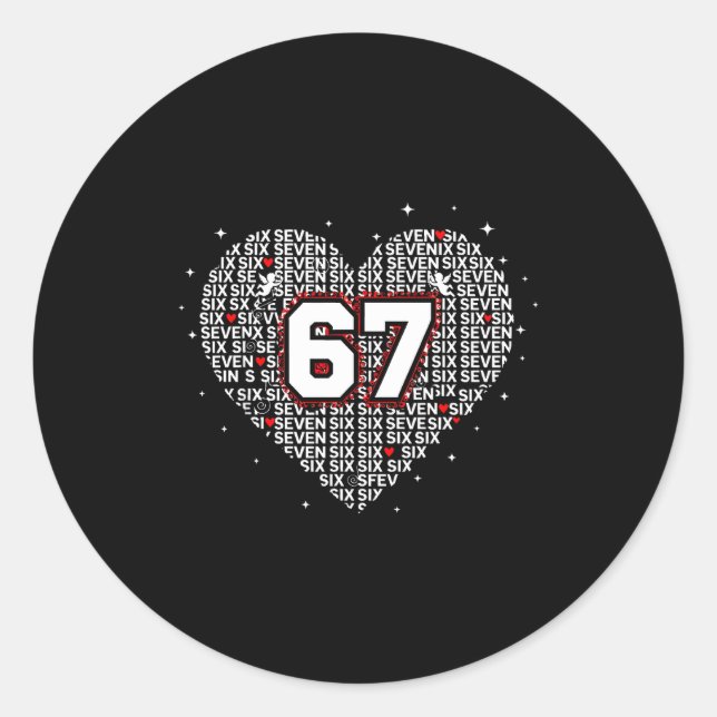 Adesivo Valentines Day Six Seven 67 Meme 6 7 Heart Boys Gi (Frente)