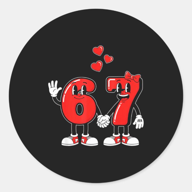 Adesivo Valentine's Day Six Seven Hearts 6 7 Meme Gen Alph (Frente)