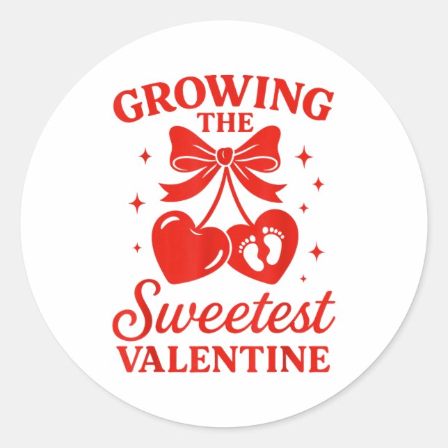 Adesivo Valentines Pregnancy Announcement Growing Sweetest (Frente)