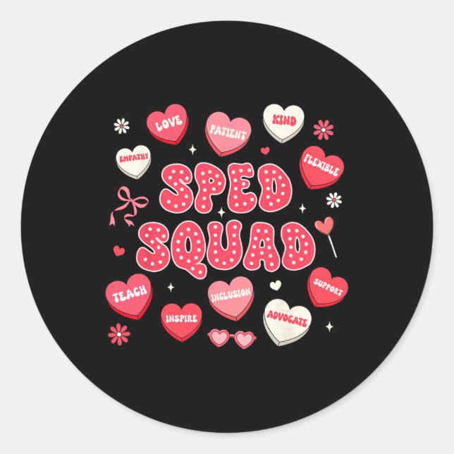 Adesivo Valentines Team Sped Teacher Sped Squad Special Ed (Frente)