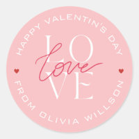 Valentins Day Love Typografia Rosa
